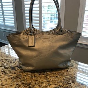 Coach silver handbag